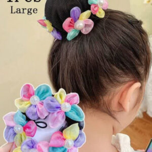 کش مو توری شکوفه رنگی