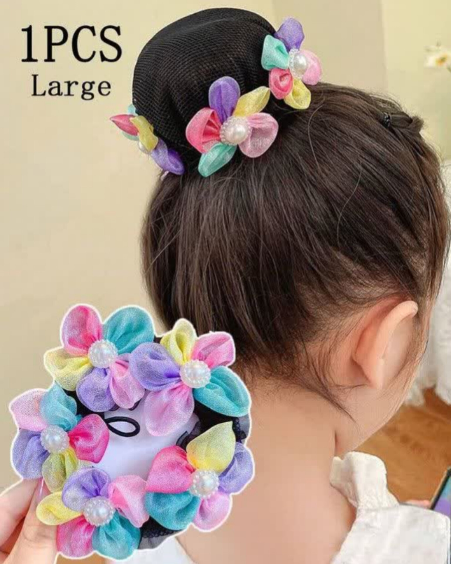 InShot_20251208_181015782 کش مو توری شکوفه رنگی - Image 1